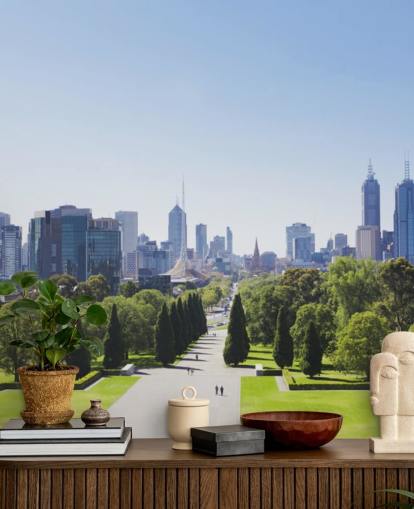 vista de melbourne a partir de melbourne gardens papel de parede