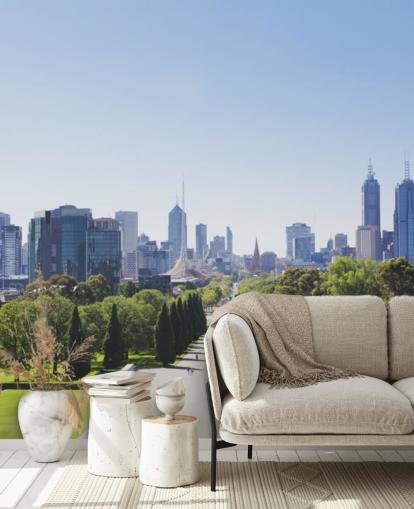 vista de melbourne a partir de melbourne gardens papel de parede vista de melbourne a partir de melbourne gardens papel de parede