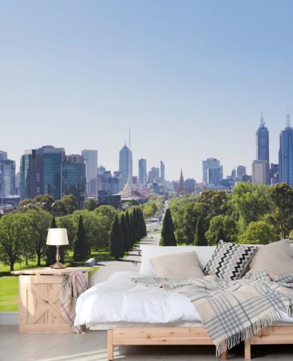 uitzicht op melbourne van melbourne gardens behang uitzicht op melbourne van melbourne gardens behang