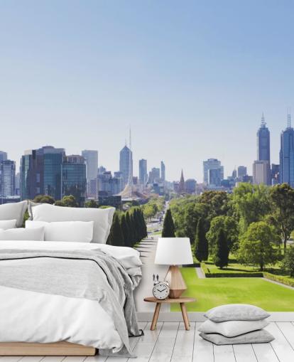 Blick auf Melbourne von Melbourne Gardens Tapete