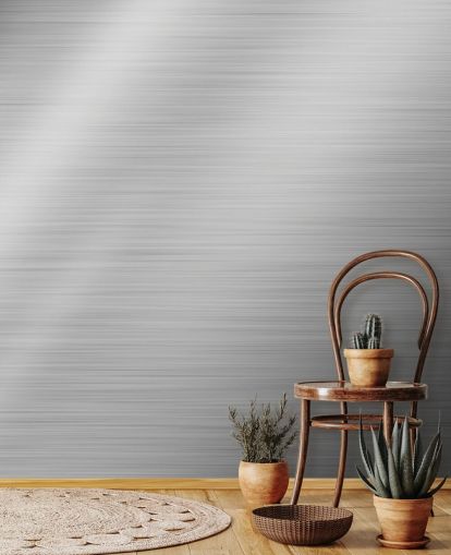 Silver Steel Shine Behang Muurschildering Silver Steel Shine Behang Muurschildering