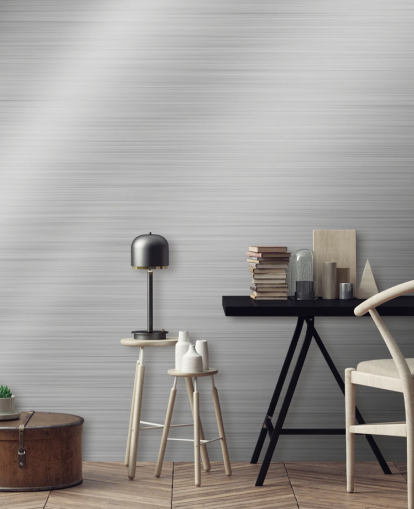 Papier peint Silver Steel Shine