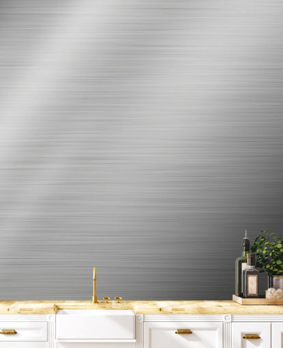 Carta da parati murale Silver Steel Shine