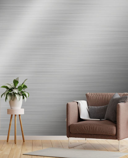 Silver Steel Shine Wallpaper Mural