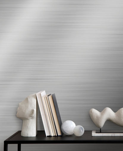 Papier peint Silver Steel Shine