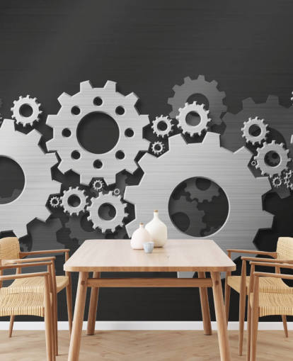 Papier peint Turning Metal Gears Papier peint Turning Metal Gears