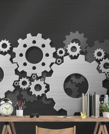 Turning Metal Gears Wallpaper Turning Metal Gears Wallpaper