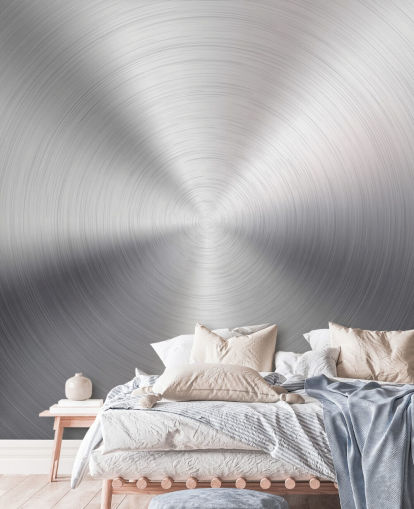 Silver Effect Swirl Metal Wallpaper Mural