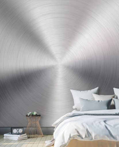 Silver Effect Swirl Metal Wallpaper Mural