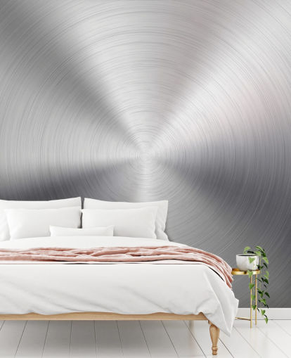 Papel de parede Silver Effect Swirl Metal Papel de parede Silver Effect Swirl Metal