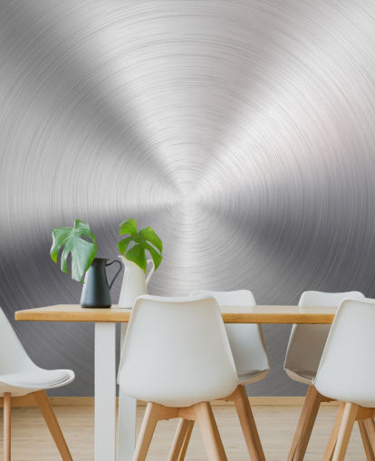 Papel de parede Silver Effect Swirl Metal