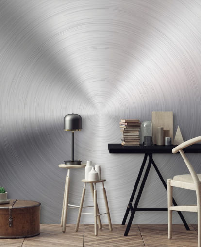 Papel pintado Remolino efecto plata