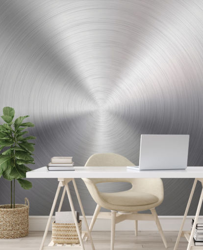 Silver Effect Swirl Metal Wallpaper Mural