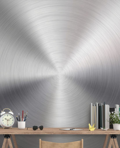 Silver Effect Swirl metalen behang muurschildering