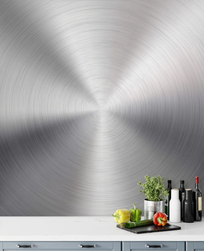 Silver Effect Swirl Metal Wallpaper Mural