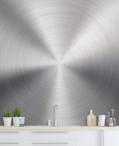 Silver Effect Swirl metalen behang muurschildering Silver Effect Swirl metalen behang muurschildering