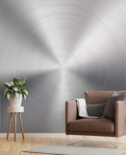 Silver Effect Swirl Metal Wallpaper Mural Silver Effect Swirl Metal Wallpaper Mural