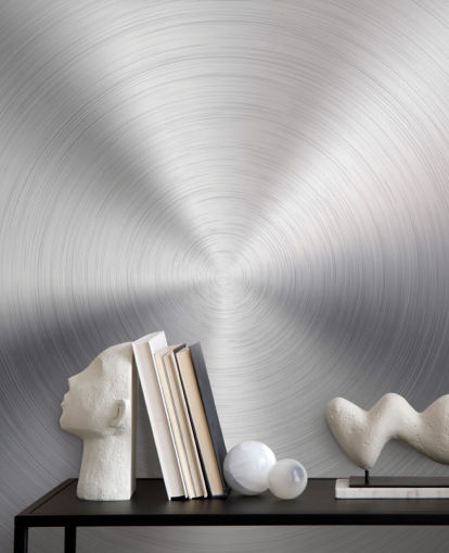 Papel pintado Remolino efecto plata