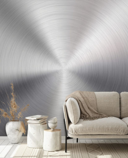 Papel pintado Remolino efecto plata