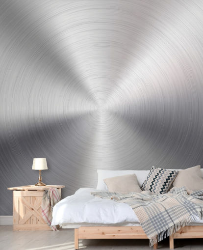 Tapeten-Wandbild „Wirbel“ in Silberoptik