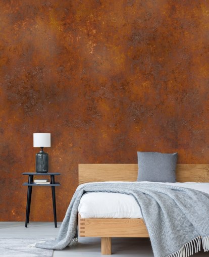 papel de parede de metal personalizável de cobre laranja chamado Rust Effect para cozinhas 