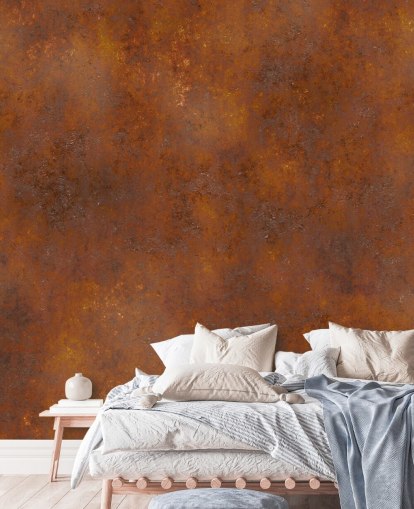 orange copper customisable metal wallpaper called Rust Effect for kitchens 