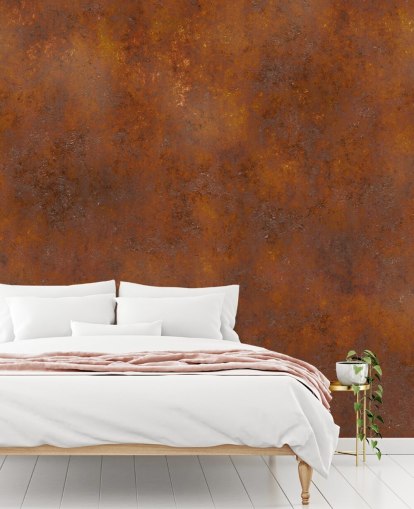 papel pintado de metal personalizable de cobre naranja llamado Rust Effect para cocinas 