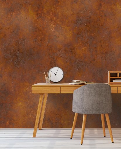papier peint en métal personnalisable en cuivre orange appelé Rust Effect pour cuisines 