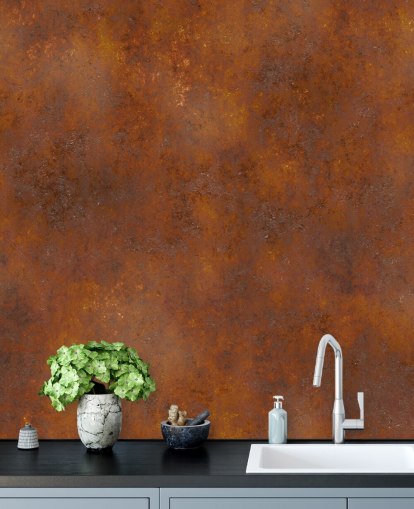 orange koppar anpassningsbar metall tapet kallad Rust Effect för kök 