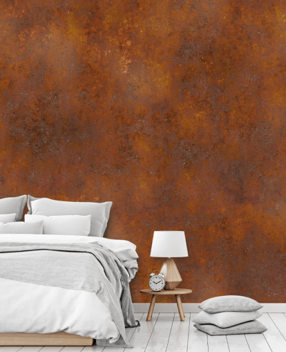 orange copper customisable metal wallpaper called Rust Effect for kitchens 