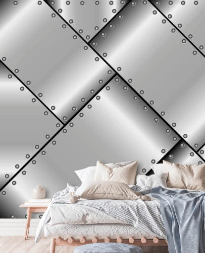 Papel pintado de metal con tachuelas