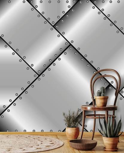 Papel pintado de metal con tachuelas