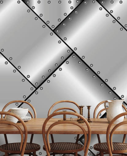 Papel pintado de metal con tachuelas