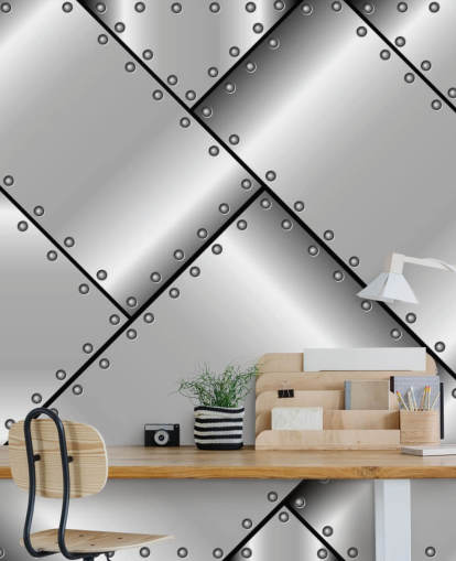 Studded Steel Metal Wallpaper Studded Steel Metal Wallpaper