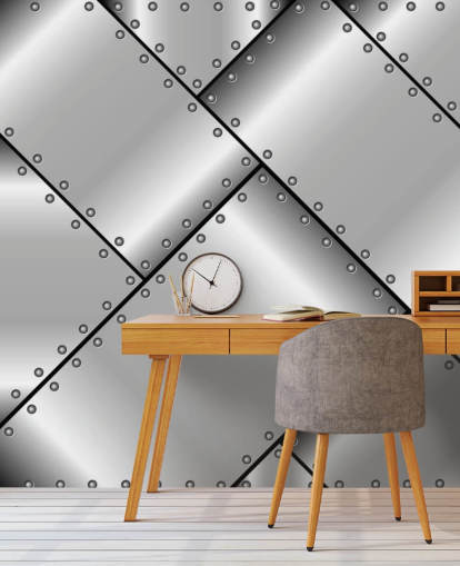Studded Steel Metal Wallpaper Studded Steel Metal Wallpaper