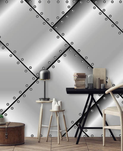 Papel de parede de metal cravejado