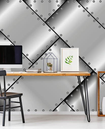 Carta da parati in metallo con borchie