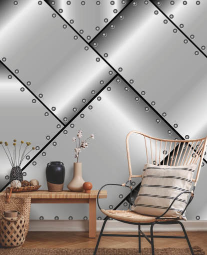Papel pintado de metal con tachuelas
