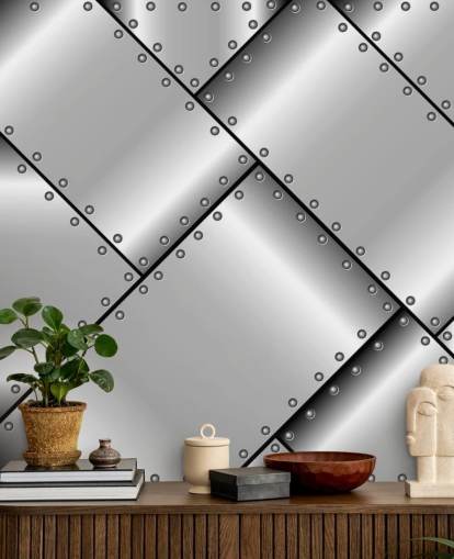 Papel de parede de metal cravejado