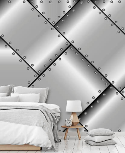 Papel pintado de metal con tachuelas Papel pintado de metal con tachuelas