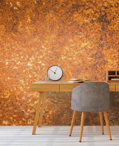 mural de papel pintado con textura superficial de cobre llamado Rust Surface para salas de estar y cocinas
