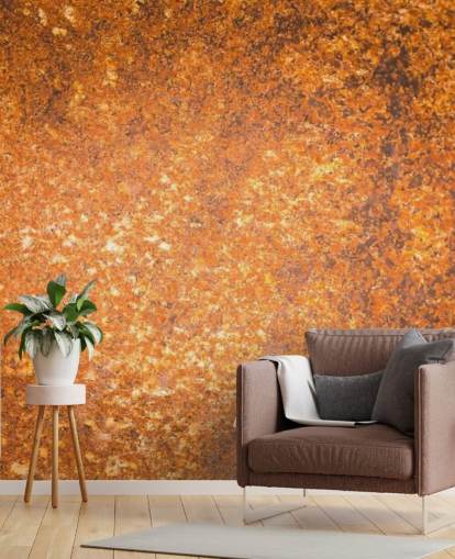 carta da parati murale con struttura superficiale in rame chiamata Rust Surface per salotti e cucine