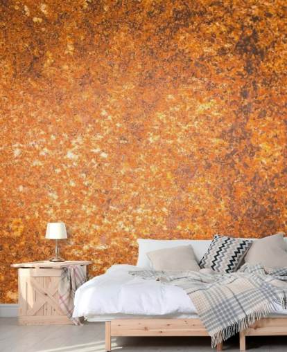 mural de papel pintado con textura superficial de cobre llamado Rust Surface para salas de estar y cocinas