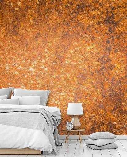 mural de papel de parede com textura de superfície de cobre chamado Rust Surface para salas de estar e cozinhas