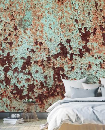 Papel de parede metálico de cobre corroído