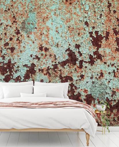 Papel pintado de metal de cobre corroído