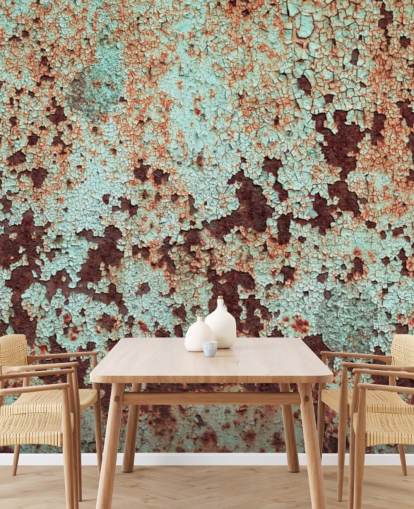 Papel pintado de metal de cobre corroído