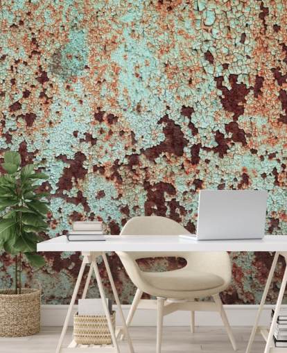 Carta da parati in metallo rame corroso