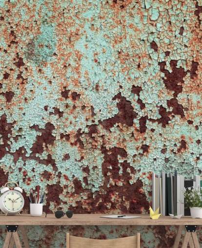Papel pintado de metal de cobre corroído