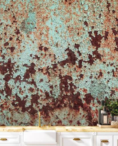 Papel pintado de metal de cobre corroído